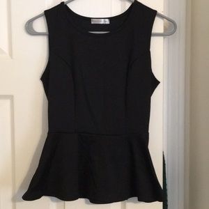 Sleek black peplum shirt
